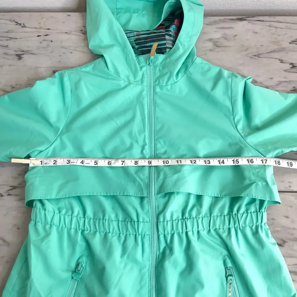 C9 Champion Girls Hooded Windbreaker Jacket Youth Large Teal Lightweight Zip Up